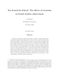 Too Scared for School? The effects of terrorism on Israeli student