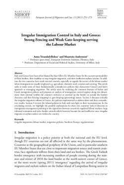 Irregular Immigration Control in Italy and Greece: Strong Fencing
