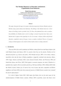 The Muslim Disparity in Education Attainment: Explanations from