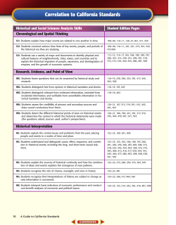 Correlation to the California Standards
