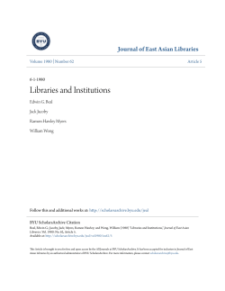 Libraries and Institutions
