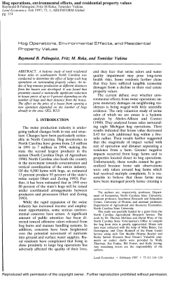 Hog operations, environmental effects, and residential property values