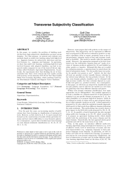 Transverse Subjectivity Classification