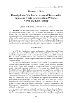 Description of the Border Areas of Russia with Japan and Their