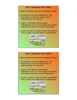 TOPIC 6 DESIGNING WITH FORCES THREE KEY METHODS FOR
