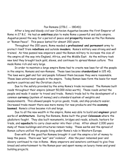 Pax Romana - mrhannahistory