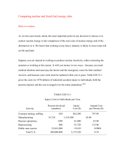 Extension 20.12: Comparing Nuclear and Fossil
