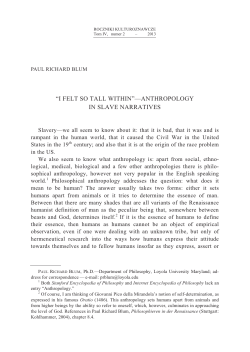 "I Felt So Tall Within": Anthropology in Slave Narratives // "W środku