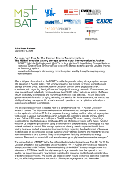 An Important Step for the German Energy Transformation: The