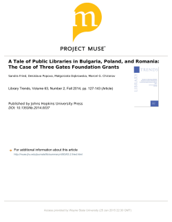 A Tale of Public Libraries in Bulgaria, Poland, and Romania: The