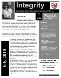 Integrity handout - NS TKD