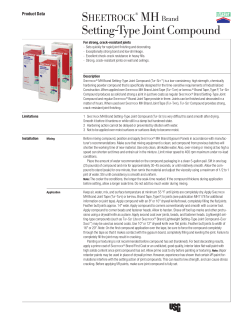 USG Sheetrock&reg; Brand MH Tuf-Set&trade; Setting