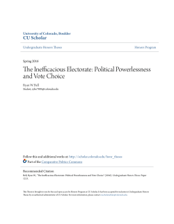 The Inefficacious Electorate: Political Powerlessness