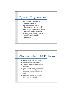 Dynamic Programming Characteristics of DP Problems