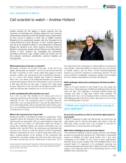 Cell scientist to watch &ndash; Andrew Holland