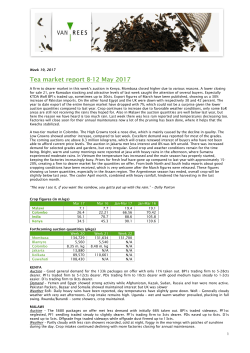 Tea market report 8-12 May 2017