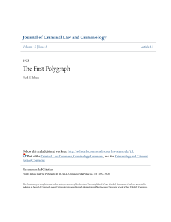 The First Polygraph - Northwestern University School of Law