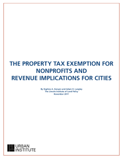 The Property Tax Exemption for Nonprofits and