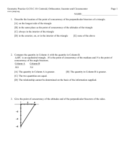 Geometry Practice G.CO.C.10: Centroid, Orthocenter