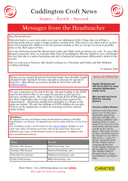 Cuddington Croft News - Cuddington Croft Primary School