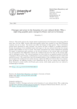 Cleavages and actors in the formation of a new cultural divide