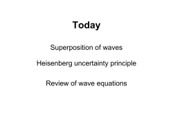 Heisenberg uncertainty principle Review of wave equations