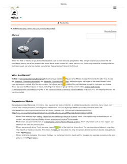 Metals ( Read ) | Chemistry | CK-12 Foundation