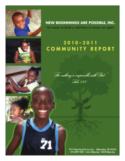 NBAP Community Report - New Beginnings Are Possible