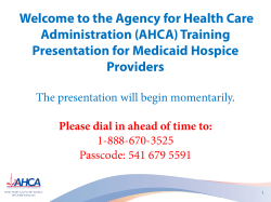 MMA - Guide for Hospice Providers in Statewide Medicaid Managed