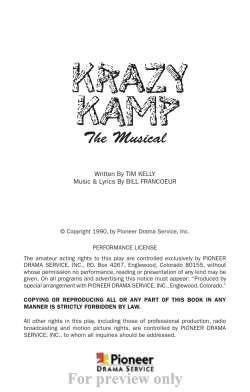 The Musical For preview only