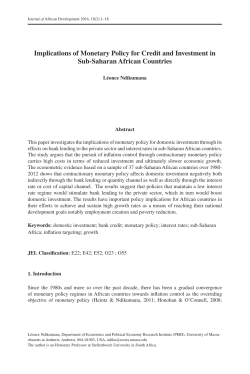 Implications of Monetary Policy for Credit and Investment in Sub
