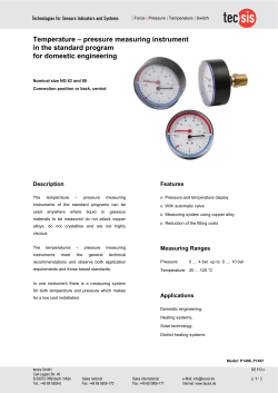 Temperature &ndash; pressure measuring instrument in the