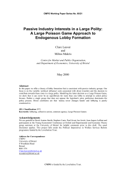 Passive Industry Interests in a Large Polity