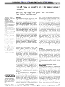 Risk of injury for bicycling on cycle tracks versus in the street