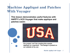 Machine Appliqu&eacute; and Patches With Voyager