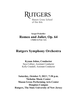 Romeo and Juliet - Mason Gross School of the Arts