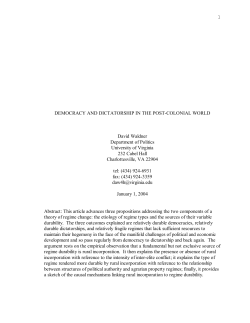 Democracy and Dictatorship in the Post-Colonial World