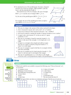 To calculate the area of the parallelogram, first draw a diagonal from