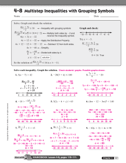 4-8 Multistep Inequalities with Grouping Symbols