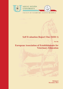 Self Evaluation Report One (SER 1) European Association of