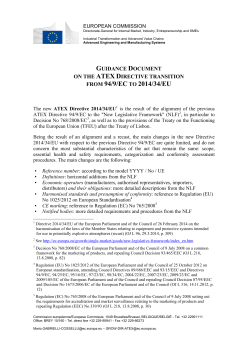 Guidance document on the ATEX transition