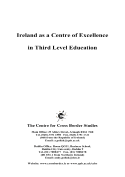 Ireland as a Centre of Excellence in Third Level Education