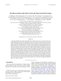 The Observed State of the Water Cycle in the Early