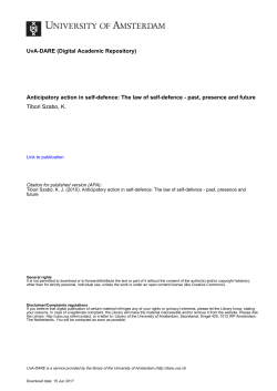 Self-defence as an exception to the prohibition of war
