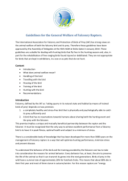 Guidelines for the General Welfare of Falconry Raptors (approved