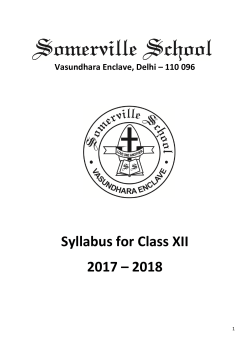 Syllabus for Class XII 2017 &ndash; 2018