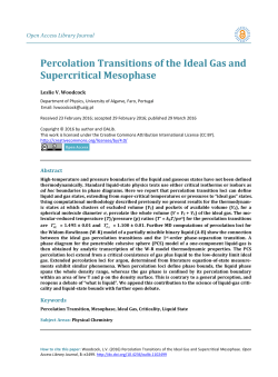 Percolation Transitions of the Ideal Gas and Supercritical Mesophase