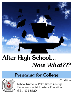 Now What??? - Palm Beach Virtual School