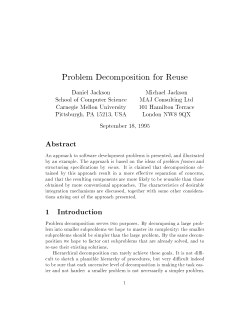 Problem Decomposition for Reuse