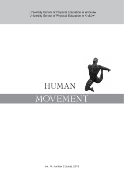 Human Movement 14 (2) 2013 - Akademia Wychowania Fizycznego